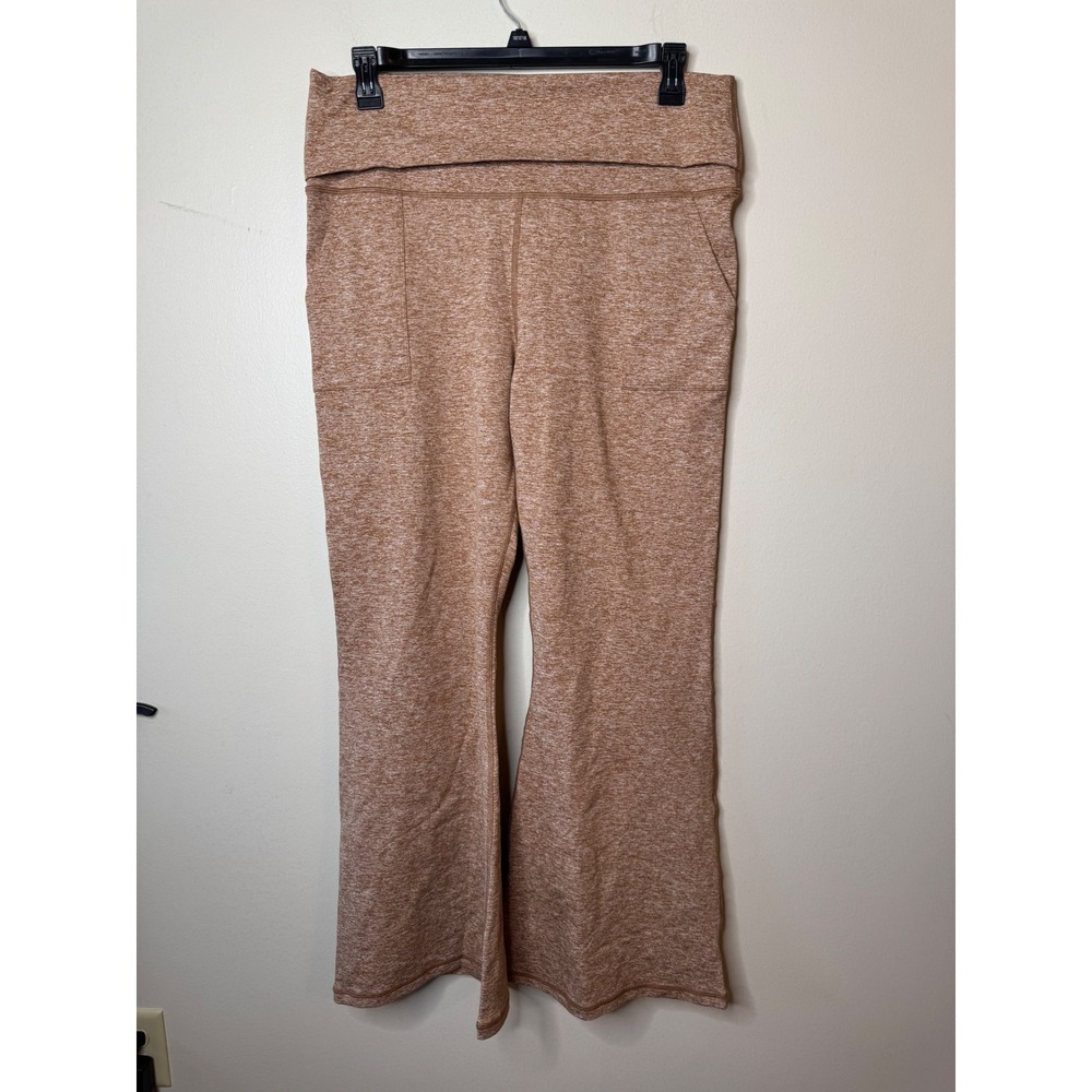 Offline by Aerie The Hugger Foldover Flare Leggings Brown Space High Rise